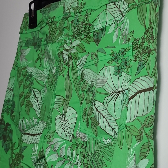 Venti6 Crinkle Green Tropical Print Jogger Drawstring Waist Pants Size Small - Picture 14 of 16